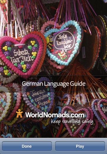 A screenshot from our German language guide application for iPhone & iPod touch
