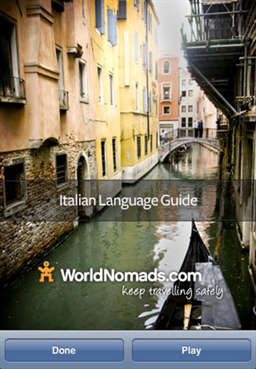 The World Nomads Italian language guide iPhone app is now available for free from the iTunes app store.