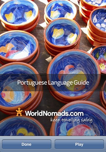 A screenshot from our Portuguese language guide application for iPhone & iPod touch